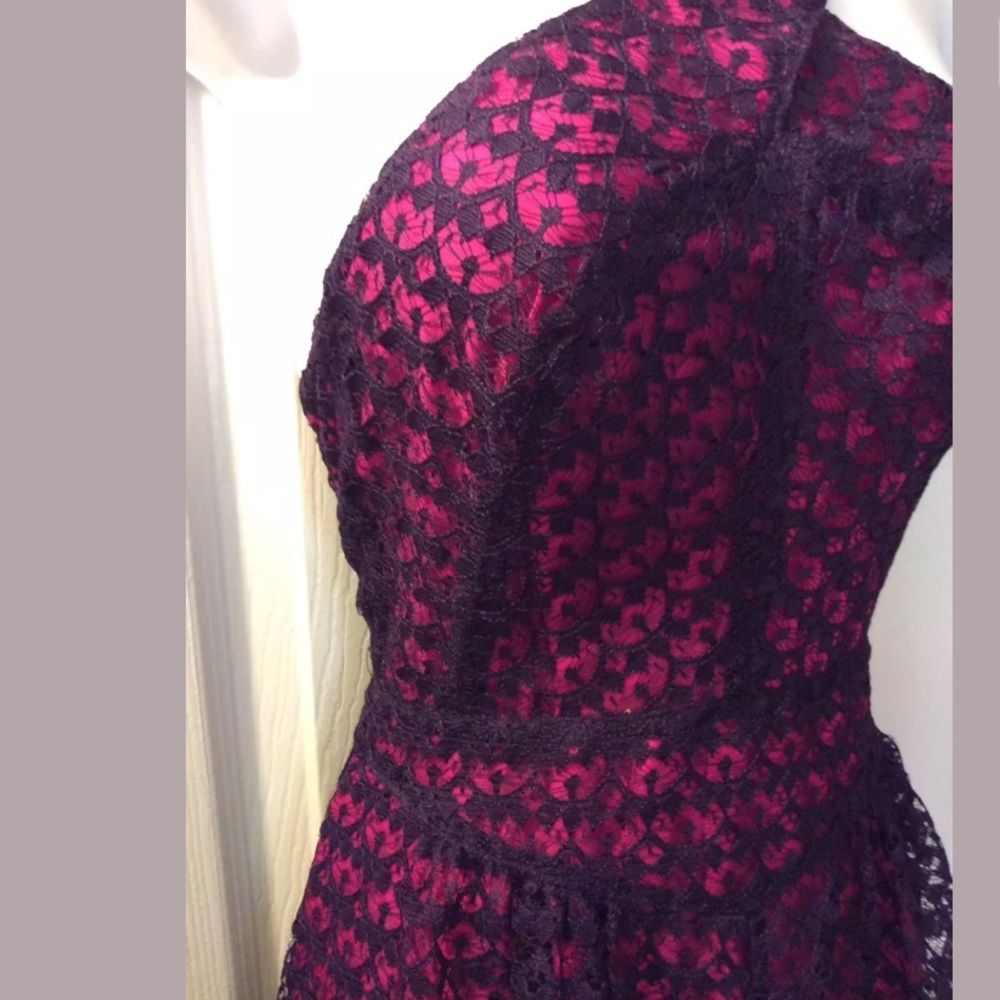 MODA International Lace overlay dress pink purple - Picture 5 of 8